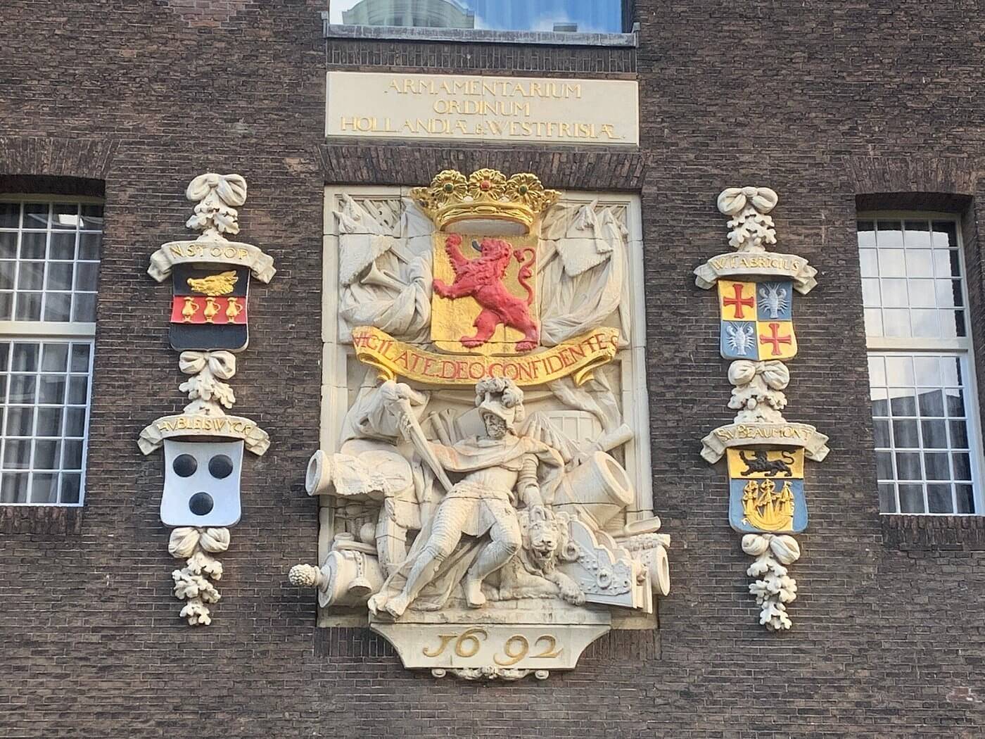 Facade of armoury in Delft, seen during historical audio tour